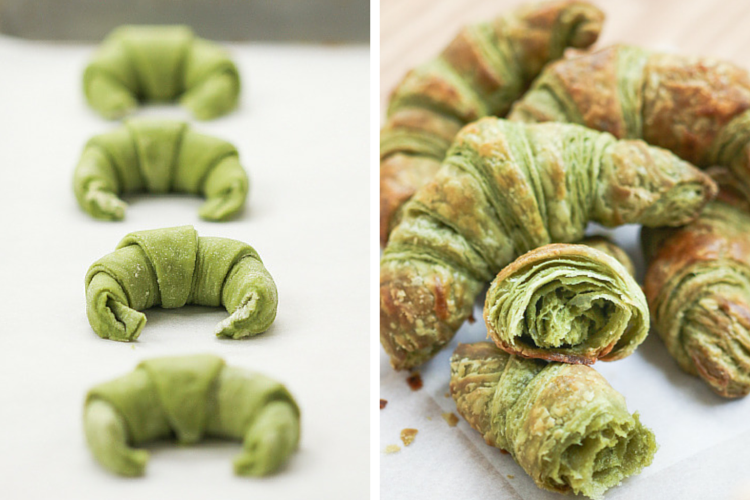 croissants matcha